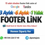 DA 50+ Sitelerden Kaliteli Footer Link Satın Al